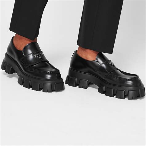 suede prada loafers|prada monolith loafer.